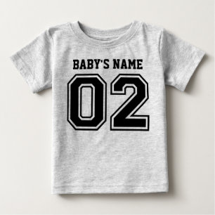 T-shirt Pour Bébé 2ème Anniversaire (le nom du bébé personnalisab