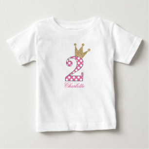 T-shirt Pour Bébé 2ème Birthday Polka Dots Glitter-Print