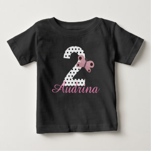 T-shirt Pour Bébé 2ème chemise personnalisée de papillon de filles
