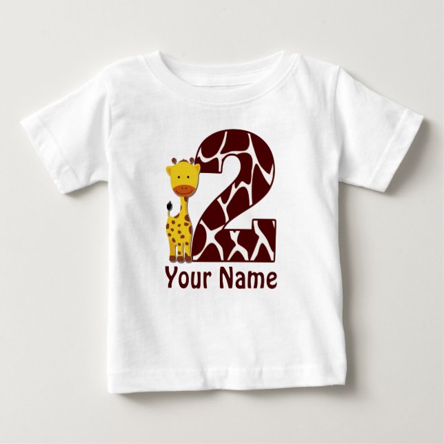T-shirt Pour Bébé 2ème Chemise personnalisée par girafe (Devant)