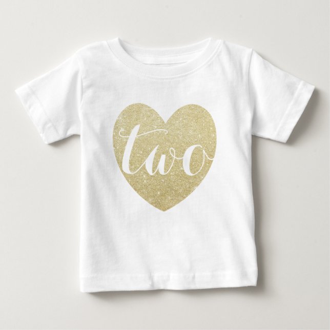 T-shirt Pour Bébé 2ème Coeur-Copie de parties scintillantes de bébé (Devant)