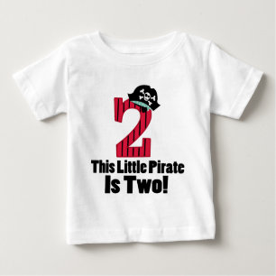 T-shirt Pour Bébé 2ème pirate mignon d'anniversaire