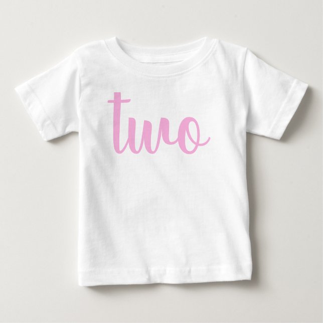 T-shirt Pour Bébé 2ème Rose d'enfant en bas âge de l'anniversaire (Devant)