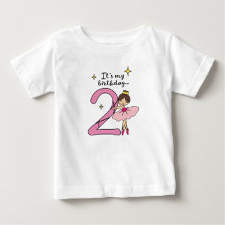 T-shirt Pour Bébé 2nd birthday ballerina