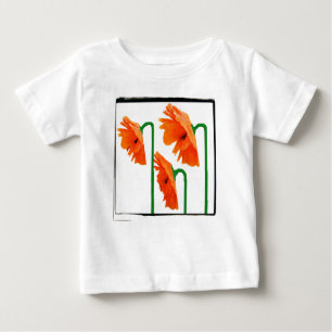 T-shirt Pour Bébé 3 coquelicots avec bord