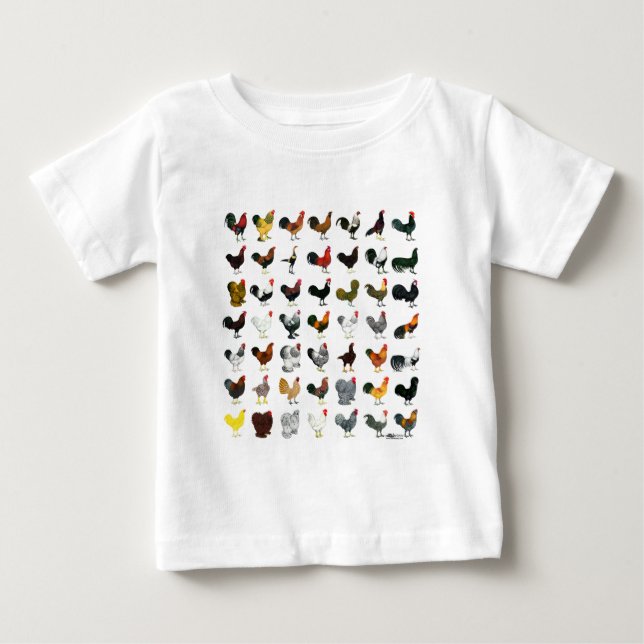 T-shirt Pour Bébé 49 coqs (Devant)