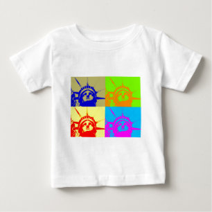 T-shirt Pour Bébé 4 Couleur Pop Art Lady Liberty