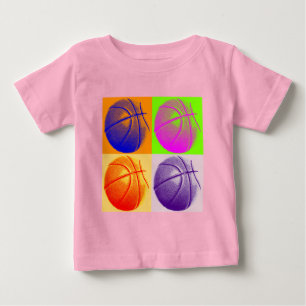 T-shirt Pour Bébé 4 couleurs Pop Art Basketball