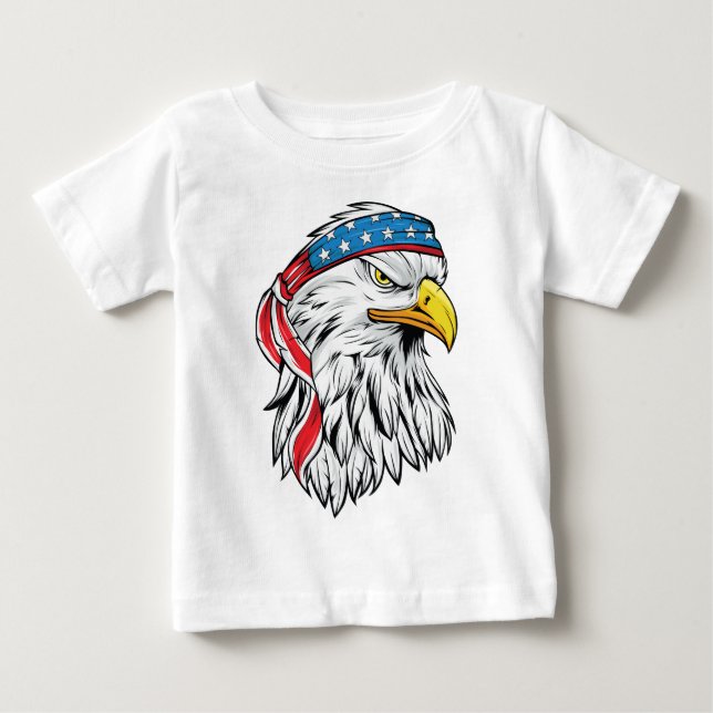T-shirt Pour Bébé 4 juillet aigle américain (Devant)