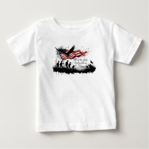 T-shirt Pour Bébé 4 juillet art patriotique avec drapeau et soldats