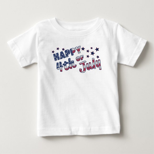 T-shirt Pour Bébé 4 juillet heureux (Devant)