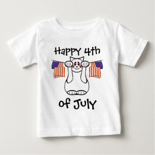 T-shirt Pour Bébé 4 juillet heureux - Chat chanceux