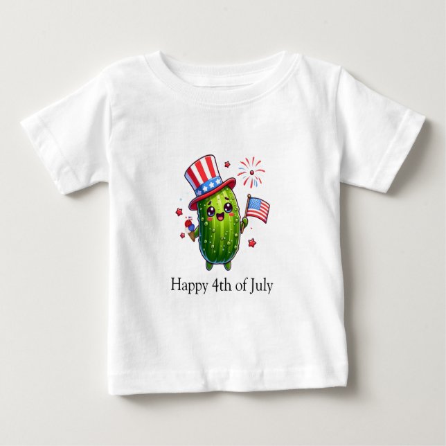 T-shirt Pour Bébé 4 juillet petit caractère de chiche (Devant)