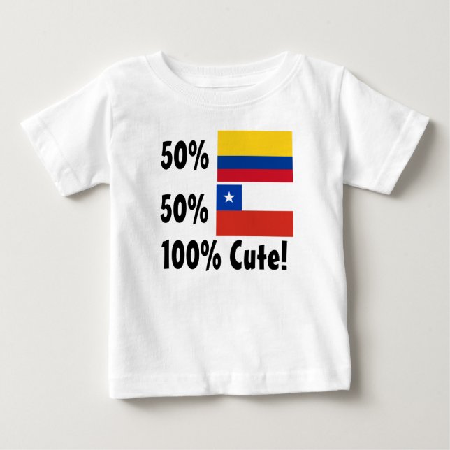 T-shirt Pour Bébé 50% colombien 50% chilien 100% mignon (Devant)