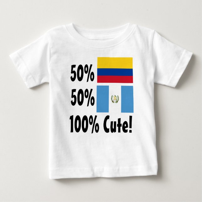 T-shirt Pour Bébé 50% colombien 50% guatémaltèque 100% mignonne (Devant)