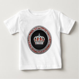 T-shirt Pour Bébé [600] Prince-Princesse King-Queen Crown [Argent]