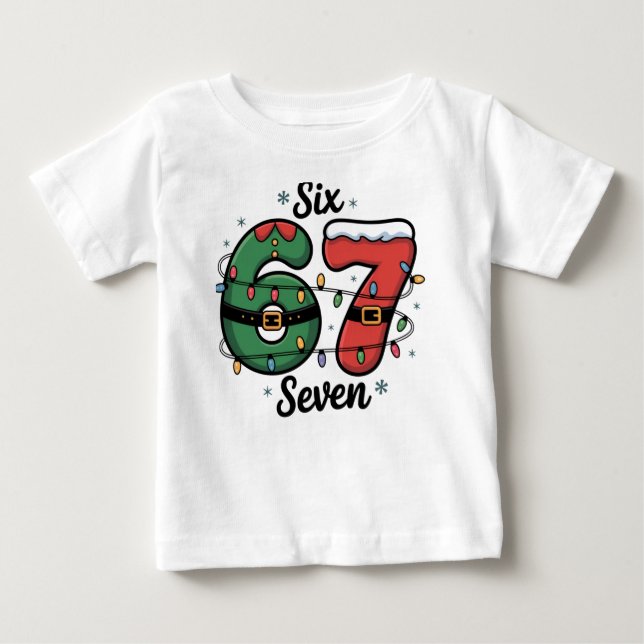 T-shirt Pour Bébé 67 Lumières de Noël Mème (Devant)