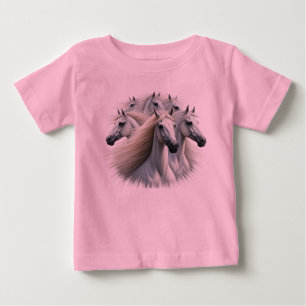 T-shirt Pour Bébé 6 chevaux blancs