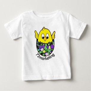 T-shirt Pour Bébé 72marketing poussin Pâques hachant le dessus de