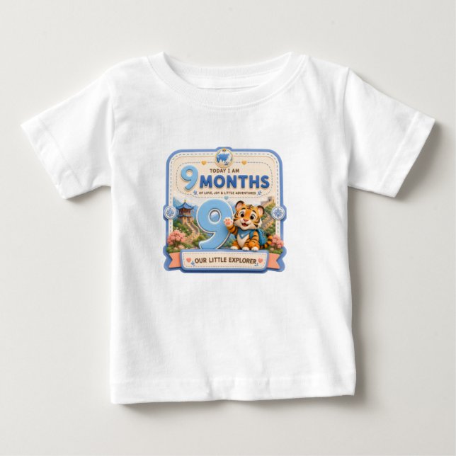T-shirt Pour Bébé 9 Mois Bébé Étape Petit Explorateur (Devant)
