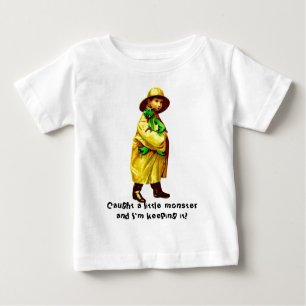 T-shirt Pour Bébé A attrapé un petit monstre
