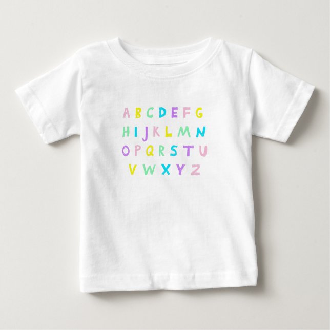 T-shirt Pour Bébé A-B-C pastel (Devant)