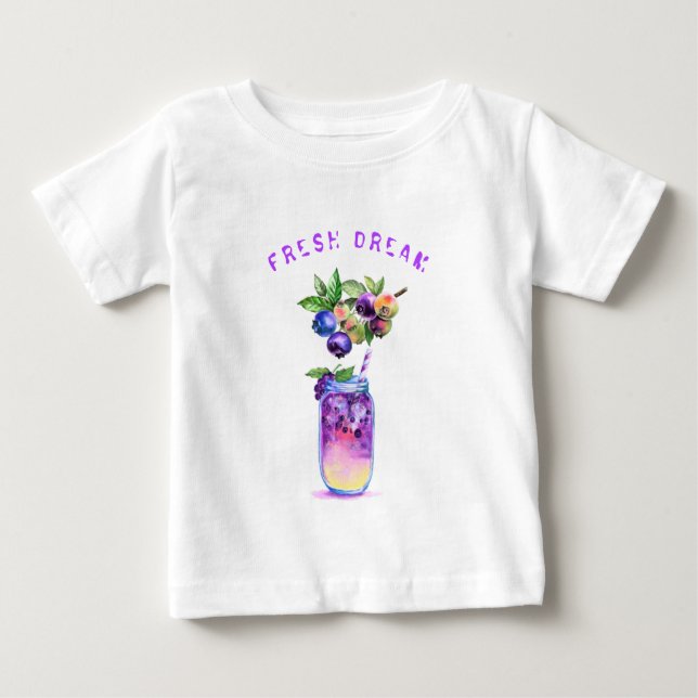 T-shirt pour bébé à base de bleuets frais - Texte  (Devant)