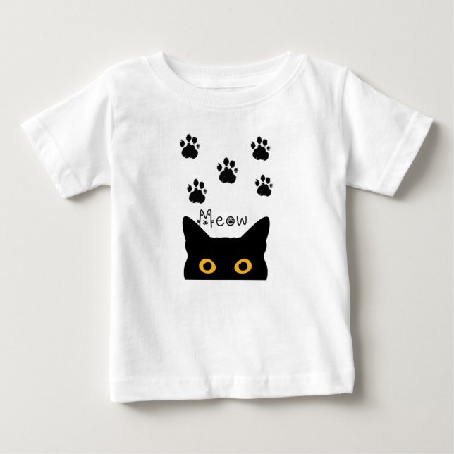 T-shirt Pour Bébé a cute cat (Devant)