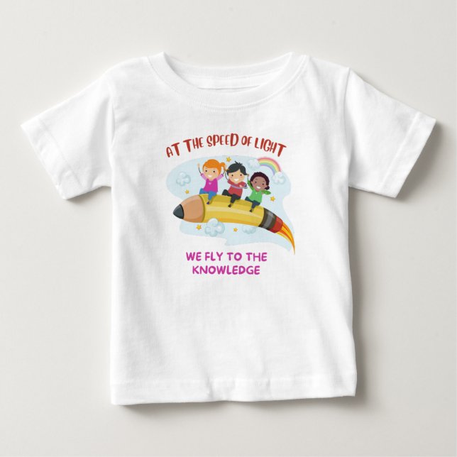 T-shirt Pour Bébé À la vitesse de la lumière (Devant)