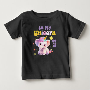 T-shirt Pour Bébé À mon ère de licorne, éléphant licorne mignon