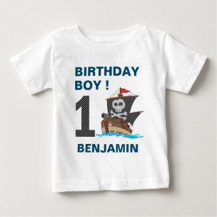 T-shirt Pour Bébé Ă?re fête d'anniversaire de pirate mignon