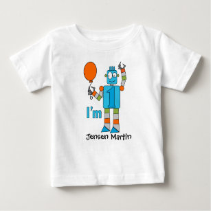 T-shirt Pour Bébé Ă?re fête d'anniversaire de robot