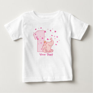 T-shirt Pour Bébé Ă?re personnaliser d'anniversaire d'éléphant ro