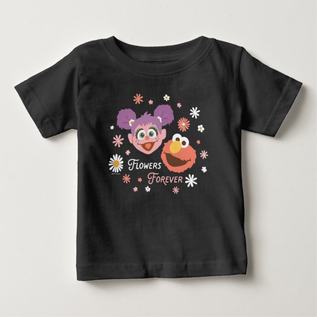 T-shirt Pour Bébé Abby Cadabby & Elmo | Fleurs pour toujours (Devant)