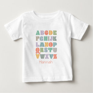 T-shirt Pour Bébé ABC Alphabet Nom personnalisé Pad de souris