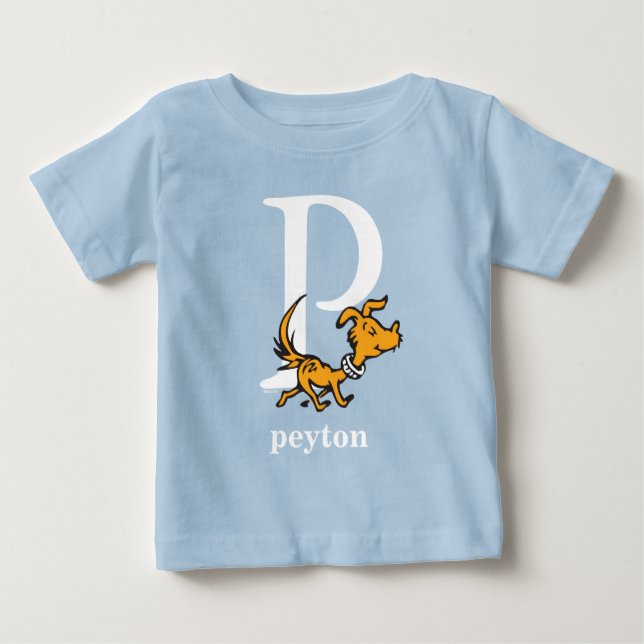 T-shirt Pour Bébé ABC du Dr Seuss : Lettre P - Blanc | Ajouter Votre (Devant)
