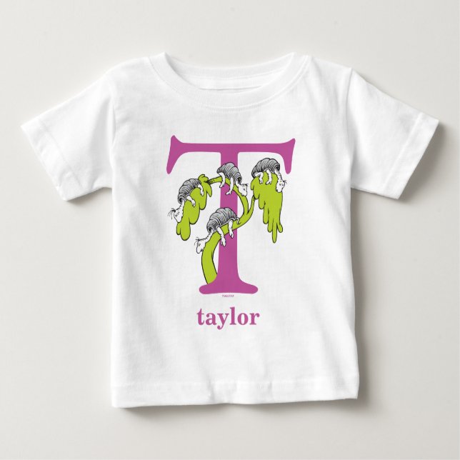 T-shirt Pour Bébé ABC du Dr Seuss : Lettre T - Violet | Ajouter Votr (Devant)