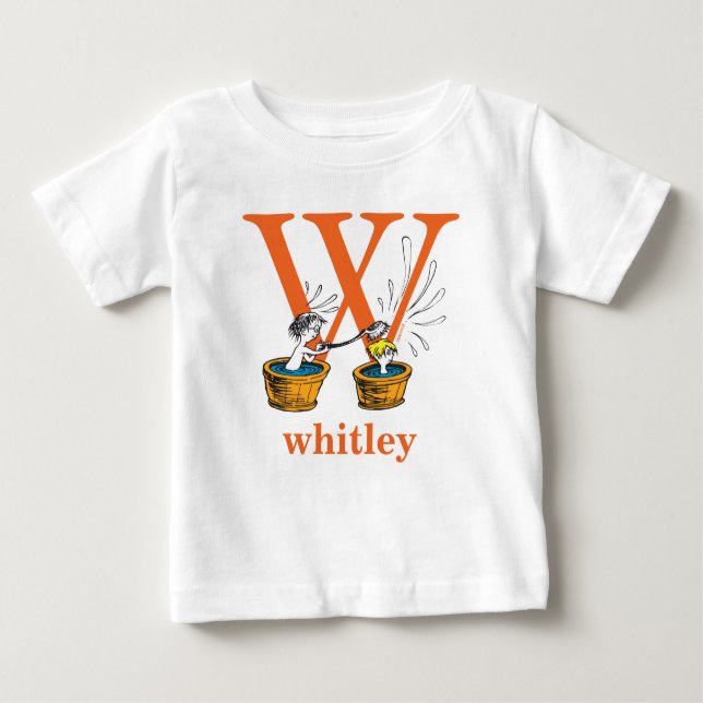 T-shirt Pour Bébé ABC du Dr Seuss : Lettre W - Orange | Ajouter Votr (Devant)