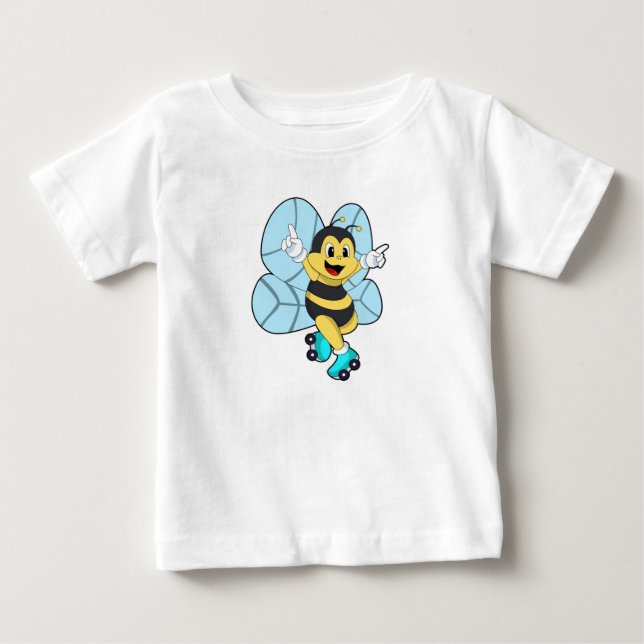 T-shirt Pour Bébé Abeille à roulettes (Devant)