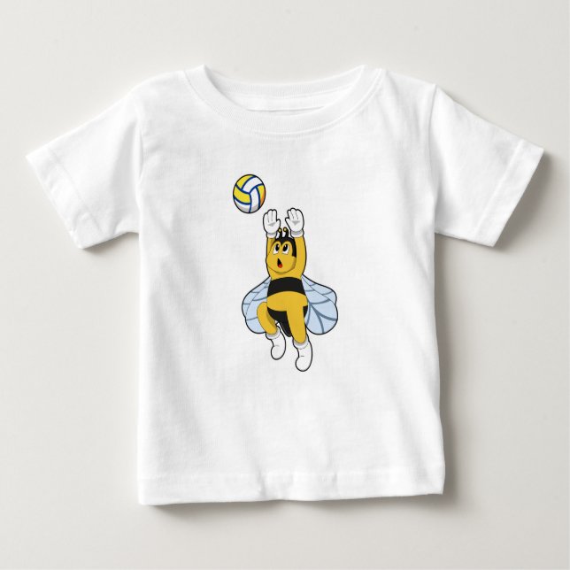 T-shirt Pour Bébé Abeille aux sports de volley-ball (Devant)