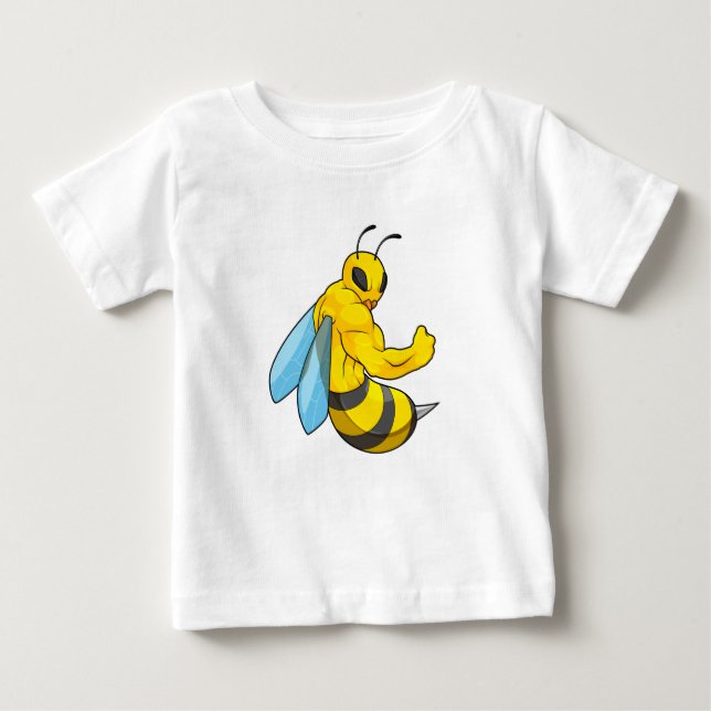 T-shirt Pour Bébé Abeille comme culturiste (Devant)