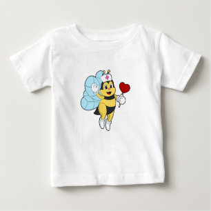 T-shirt Pour Bébé Abeille comme infirmière avec coeur.PNG