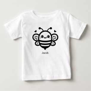 T-shirt Pour Bébé Abeille de miel doux - Kawaii Nursery Line Art
