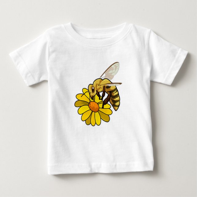 T-shirt Pour Bébé Abeille en fleurs (Devant)