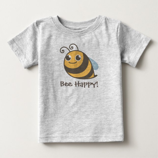 T-shirt Pour Bébé Abeille heureuse ! Gaffez l'abeille (Devant)