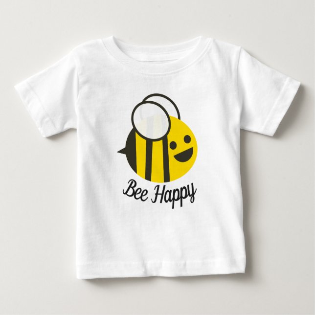 T-shirt Pour Bébé Abeille mignonne Heureuse Bumble Bee (Devant)