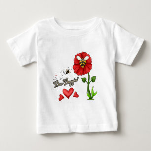 T-shirt Pour Bébé Abeille qui sautille sur une fleur