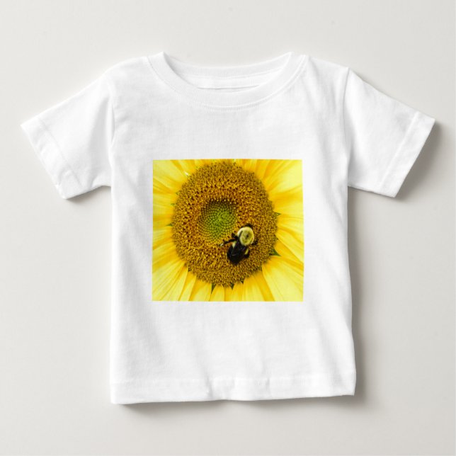 T-shirt Pour Bébé Abeille sur tournesol (Devant)