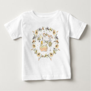 T-shirt Pour Bébé Abeilles De Miel, Fée & Bébé En Motif Sans Faille