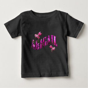 T-shirt Pour Bébé Abigail, Filles Nom Fabriqué À Partir De Fleurs Ro